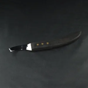 MFC LONG CURVED BLADE KNIFE WITH DARK WOOD HANDLE