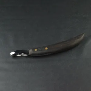 MFC LOOP KNIFE WITH DARK WOOD HANDLE